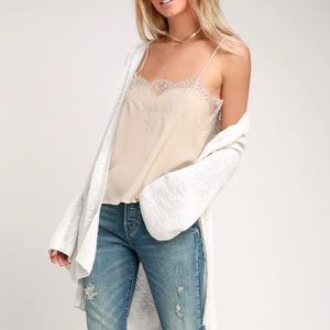 NWOT Ivory Lace Satin Cami